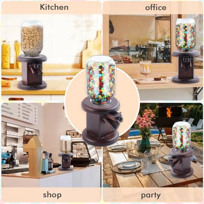 Wunzkii Wooden Candy Dispenser, Cereal Dispenser Countertop, Candy Containers & Storage, Versatile Snack Storage Machine, Suitable for Candy Bean, Cereal, M&M's, Peanuts by Wunzkii - Image 8