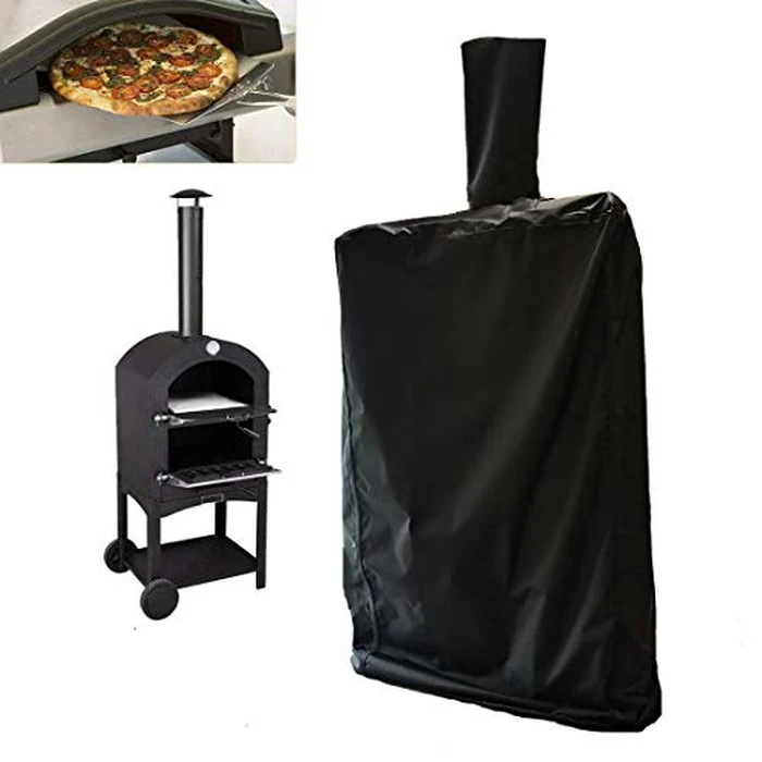 J&C Outdoor Pizza Oven Cover - Black Weather Resistant Dustproof Protection for Wood-Fired Charcoal Pizza Oven and BBQ - Rain Cover for Bread by J&C - Used - Very Good condition - CA$14.40