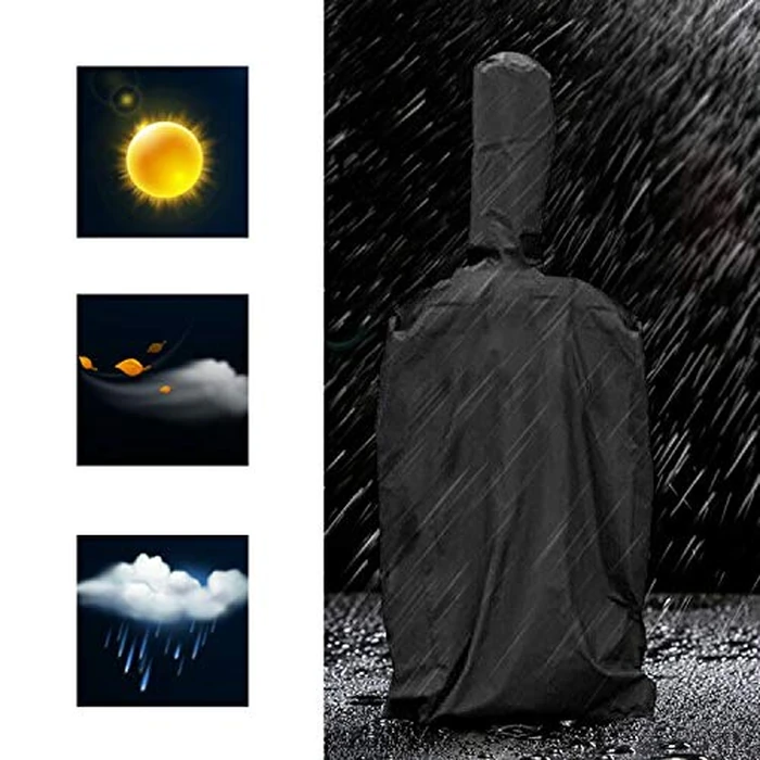 J&C Outdoor Pizza Oven Cover - Black Weather Resistant Dustproof Protection for Wood-Fired Charcoal Pizza Oven and BBQ - Rain Cover for Bread by J&C - Image 5