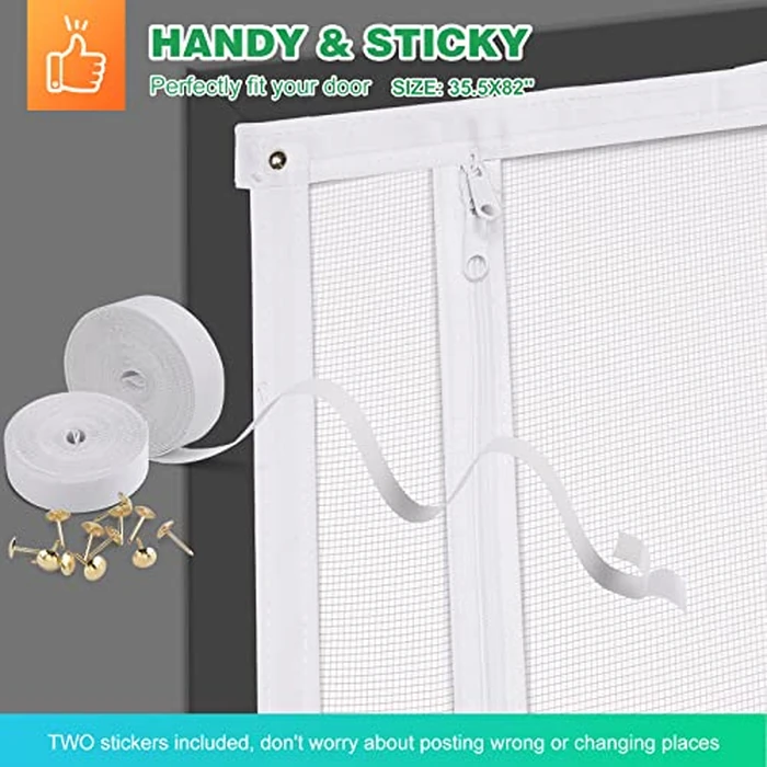 Reinforced Cat Screen Door, 36X82” Heavy Duty Pets Proof Screen Door with Bilateral Zipper, Prevent Dogs Cats Running Out from Home, Bedroom, Living Room, Kitchen Patio Door by MYPIN - Image 6