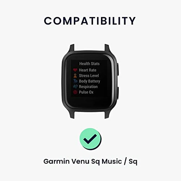 kwmobile Watch Strap Compatible with Garmin Venu Sq Music/Sq - Black Scrunchie Watch Band - 4.7-10 inches (12-25.6 cm) by kwmobile - Image 6