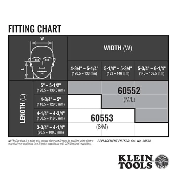Klein Tools 60552 Reusable P100 Half-Mask Respirator with Replaceable Filters for Dust, Metal Fumes, and Oil Mist, M/L by KLEIN TOOLS - Image 3