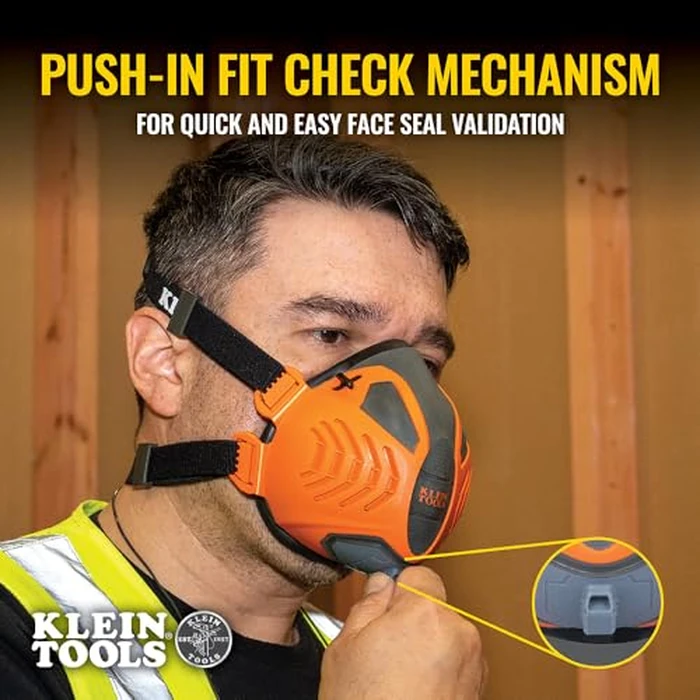 Klein Tools 60552 Reusable P100 Half-Mask Respirator with Replaceable Filters for Dust, Metal Fumes, and Oil Mist, M/L by KLEIN TOOLS - Image 4