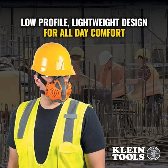 Klein Tools 60552 Reusable P100 Half-Mask Respirator with Replaceable Filters for Dust, Metal Fumes, and Oil Mist, M/L by KLEIN TOOLS - Image 6