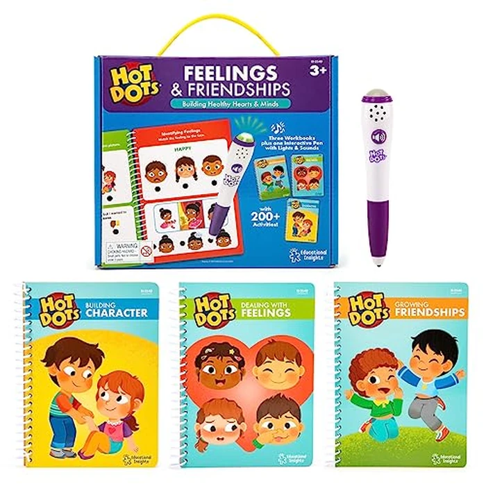 Educational Insights Hot Dots Feelings & Friendships Social Emotional Learning Workbooks, Gift for Kids Ages 3+ by Educational Insights - Used - Like New condition - US$14.33