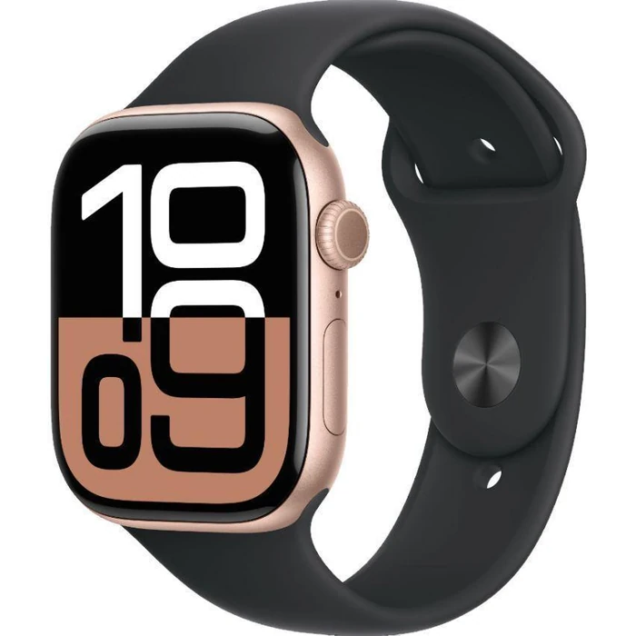 Apple Watch Series 10 (GPS) - 64GB - 42mm - Rose Gold Aluminum Case with Black Rubber Sport Band - One Size by Apple - Image 2