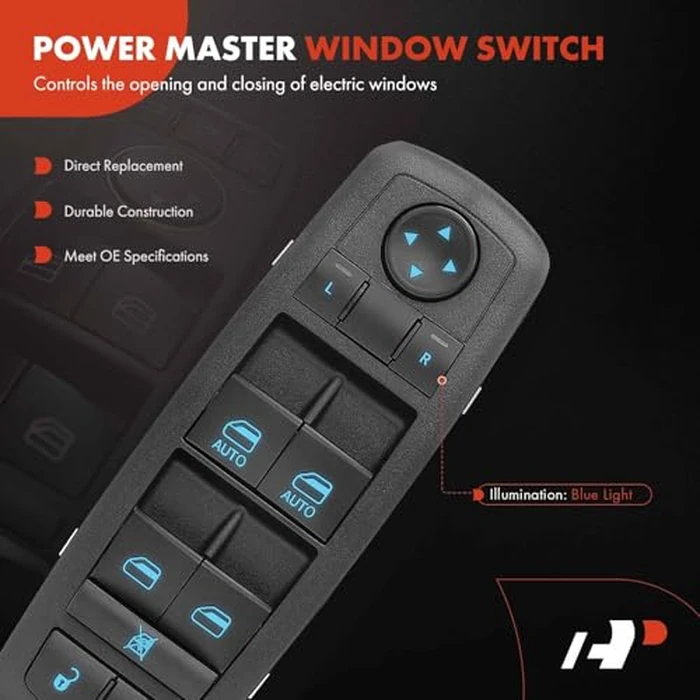 A-Premium 3+9 PINS Master Power Window Switch Compatible with Ram 1500 2500 3500 2013-2015, C/V & Dodge Grand Caravan 2012-2020 & Chrysler Town & Country 2012-2016, Replace# 68110866AA by A-premium - Image 3