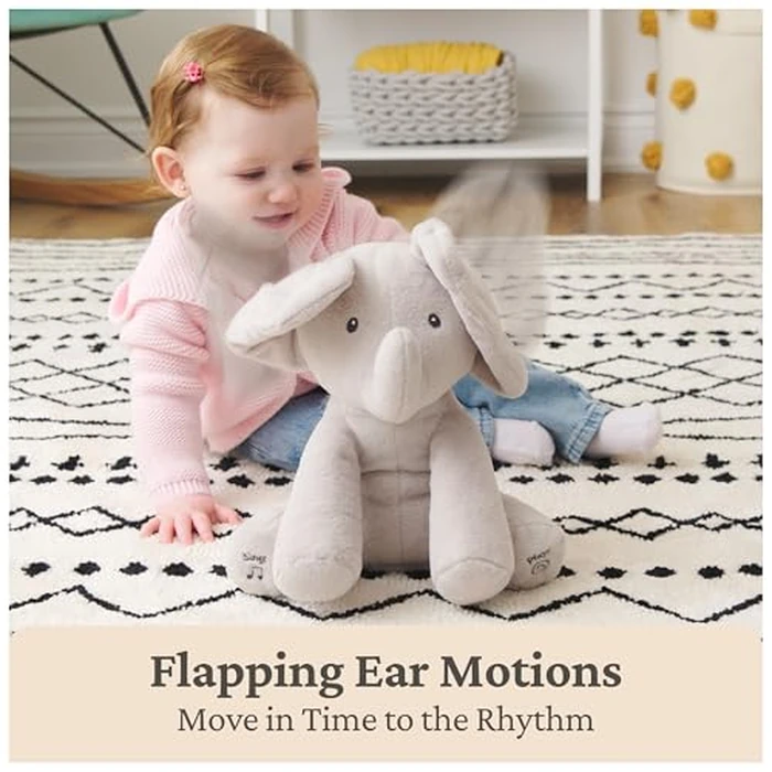 GUND Baby Animated Flappy the Elephant Plush, Singing Stuffed Animal Baby Toy for Ages 0 and Up, Gray, 12" by GUND - Image 2