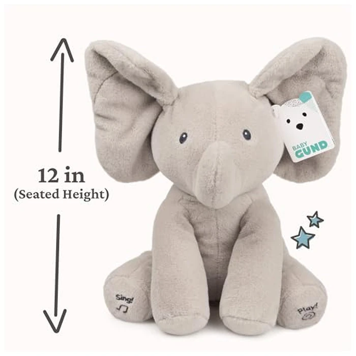 GUND Baby Animated Flappy the Elephant Plush, Singing Stuffed Animal Baby Toy for Ages 0 and Up, Gray, 12" by GUND - Image 9