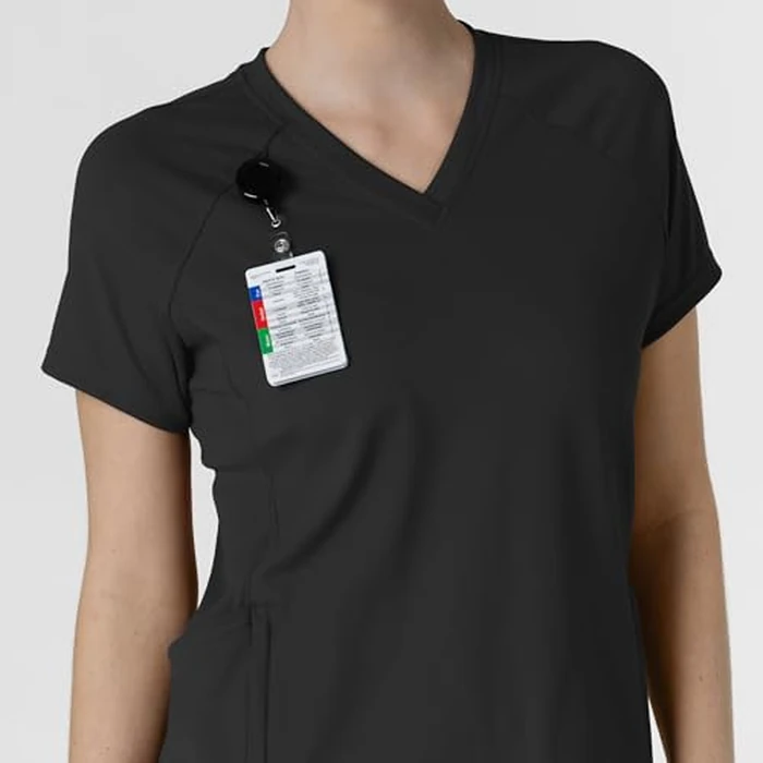 Wink Knit Women's Flex-n-Reach V-Neck Raglan Scrub Top - Black, XL by WINK - Image 4