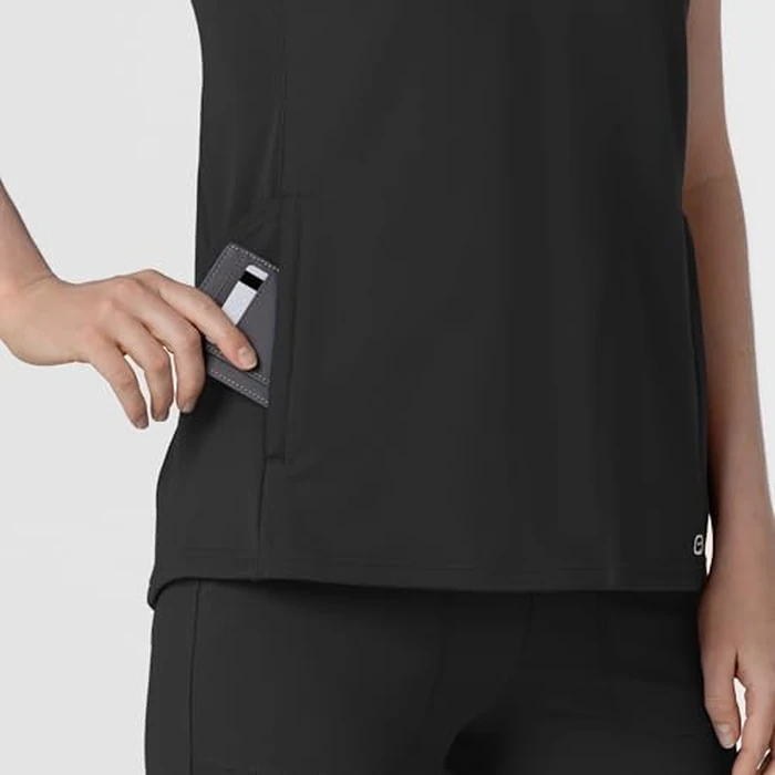 Wink Knit Women's Flex-n-Reach V-Neck Raglan Scrub Top - Black, XL by WINK - Image 5