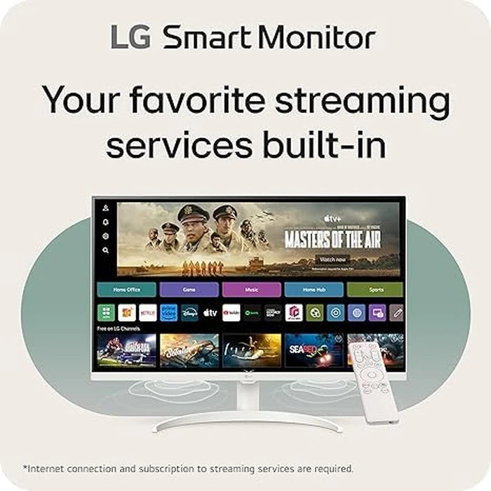LG 32SR75U-W 32-inch Smart Monitor with Streaming TV, 4K UHD (3840 x 2160), HDR10, USB Type-C 65W PD, webOS, Screen Share, Bluetooth, Built-in Speaker, HDMI, USB, Remove Control, White by LG - Image 3