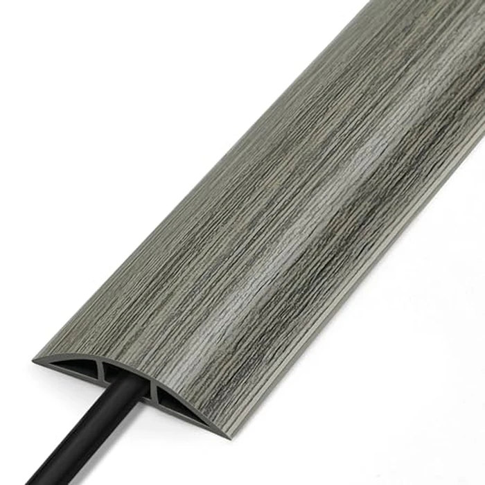 Floor Cord Cover 6FT, Soft PVC Cord Protector Floor, Wood Grey Wire Hider, Hide Extension Wire Covers for Cords, Organizer Wires Cable Cover, Cable Cavity: 0.47" (W) x 0.24" (H) by LZEOY - Image 1