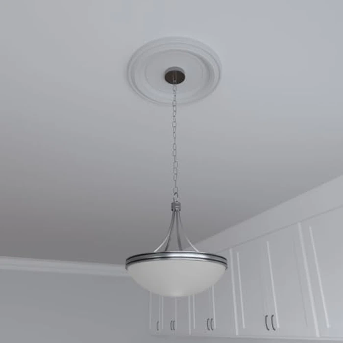 16"OD x 3 1/2"ID x 1 3/8"P Traditional Thermoformed PVC Ceiling Medallion (Fits Canopies up to 9 1/2"), UltraCover Satin Blossom White by Ekena Millwork - Image 8