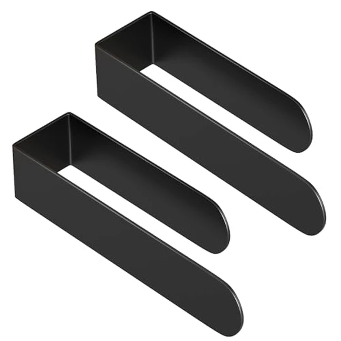 HUFEEOH 2 Pack Adhesive Hand Towel Holder, Sticky Towel Bar Towel Holder Wall Mounted, Stainless Steel Kitchen Towel Holder Hand Towel Rack for Bahtroom Hotel RV Kitchen (Black) by HUFEEOH - Used - Like New condition - US$16.73