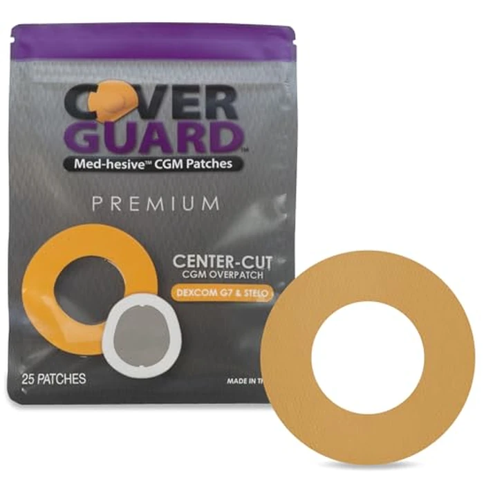 CoverGuard CGM Overpatch | Dexcom G7, Stelo | Tan Center-Cut Design| 25-Count | Waterproof Adhesive | Anti-Fray | Easy Application & Removal | Made in USA | Sensor Protection by CoverGuard - Used - Like New condition - US$10.45