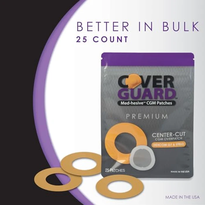 CoverGuard CGM Overpatch | Dexcom G7, Stelo | Tan Center-Cut Design| 25-Count | Waterproof Adhesive | Anti-Fray | Easy Application & Removal | Made in USA | Sensor Protection by CoverGuard - Image 9