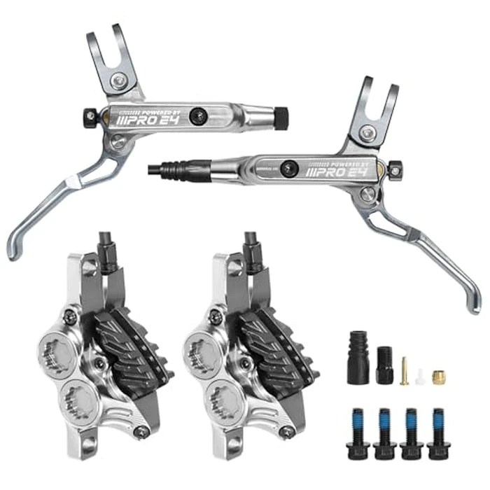 BUCKLOS IIIPRO E4 MTB 4 Pistons Mountain Bike Hydraulic Disc Brake Set Front 835mm and Rear 1550mm with Ceramic Brake Pad for Bicycle/E-Bike (Pre-Bled)... by BUCKLOS - Used - Like New condition - US$107.54