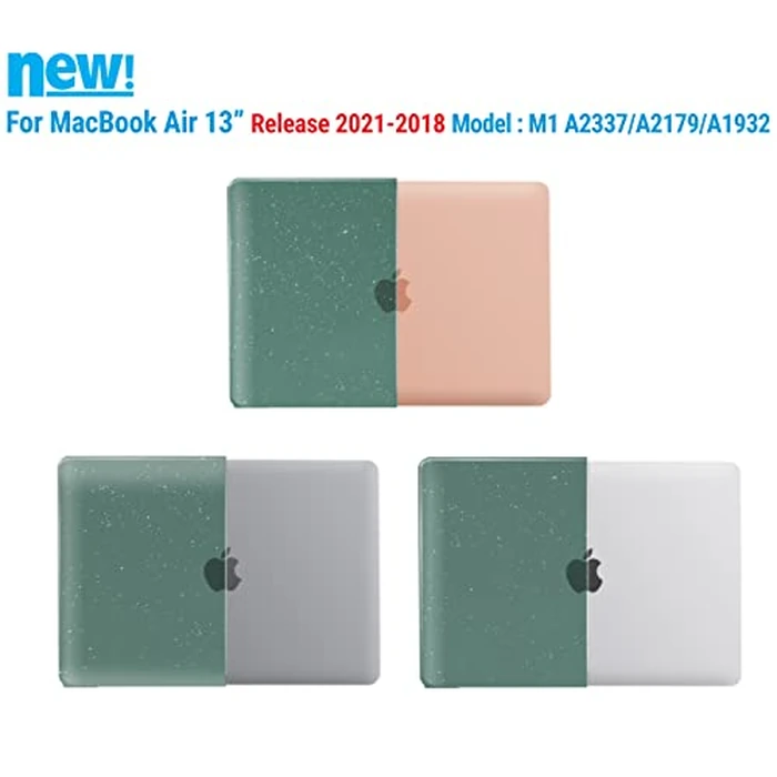 iBenzer Compatible with New MacBook Air 13 inch Case 2022 2021 2020 M1 A2337 A2179 A1932, Plastic Hard Shell Case with Keyboard Cover for Mac Air with Touch ID,Star Green, CA-AT13-S-MTGN+1 by IBENZER - Image 8