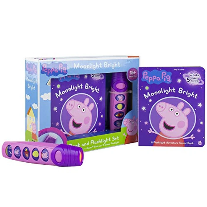 Peppa Pig - Moonlight Bright Sound Book and Sound Flashlight Toy Set - PI Kids by PI Kids - Image 2