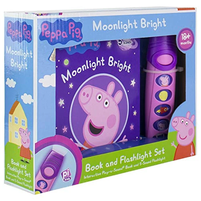 Peppa Pig - Moonlight Bright Sound Book and Sound Flashlight Toy Set - PI Kids by PI Kids - Image 3