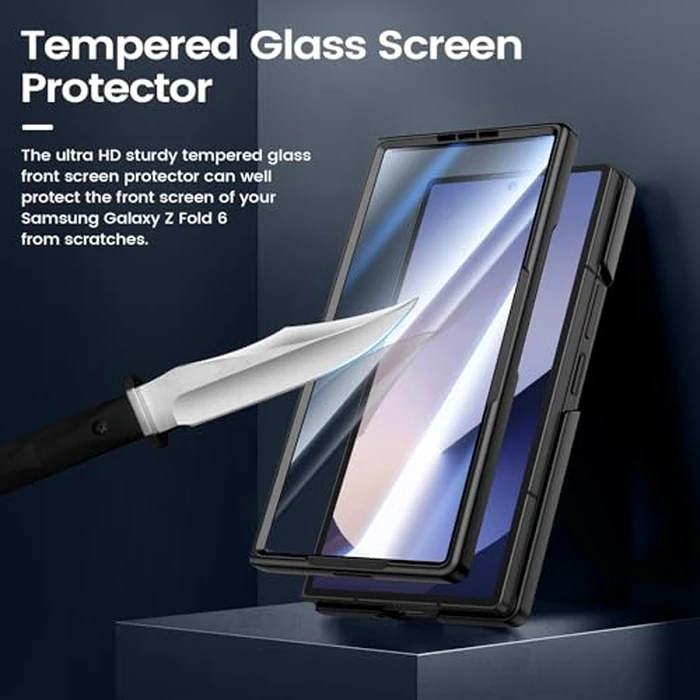 VEGO for Galaxy Z Fold 6 Case, for Samsung Z Fold 6 Case with Front Tempered Glass Screen Protector, Compatible with MagSafe, Support Wireless Charging Slim Magnetic Protective Thin Cover - Black by VEGO - Image 4