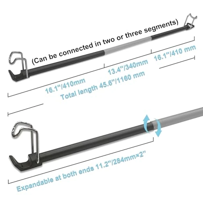 Elantrip Car Clothes Hanger Bar for SUV & Trucks, 34"-70" Extra Long, Heavy-Duty Iron Tube with Full Rubber Sleeve, No-Slip Garment Rack for Travel & Business Suits by Elantrip - Image 6