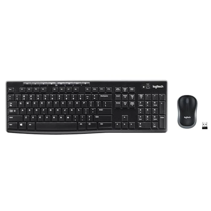 Logitech MK270 Wireless Keyboard and Mouse Combo for Windows, 2.4 GHz Wireless, Compact Mouse, 8 Multimedia and Shortcut Keys, 2-Year Battery Life, for PC, Laptop - Black by Logitech - Used - Acceptable condition