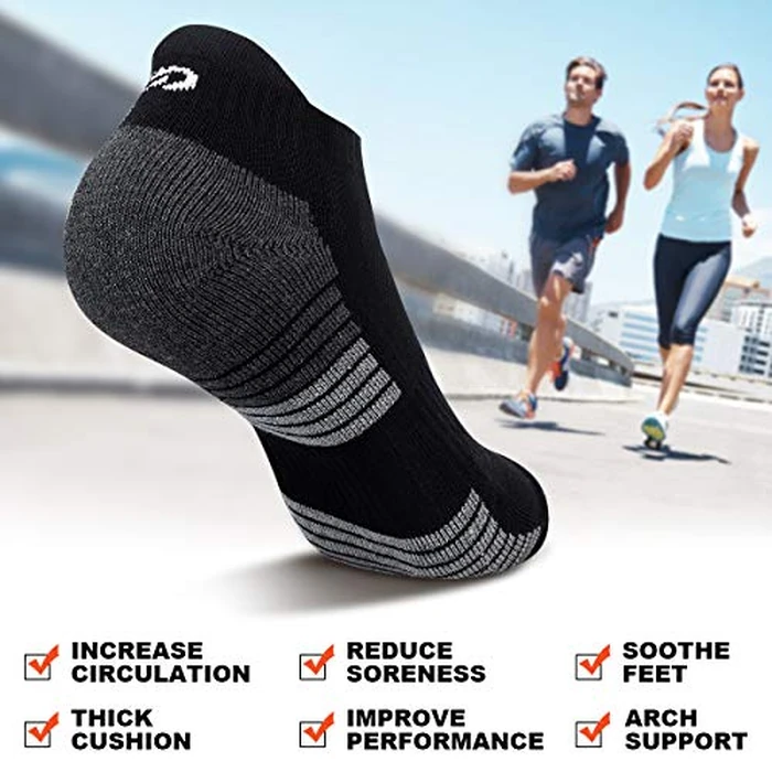 Lapulas Athletic Running Ankle Socks, Low Cut Cushioned Anti-Blister Tab Sports Socks Men Women 6Pairs by Lapulas - Image 6