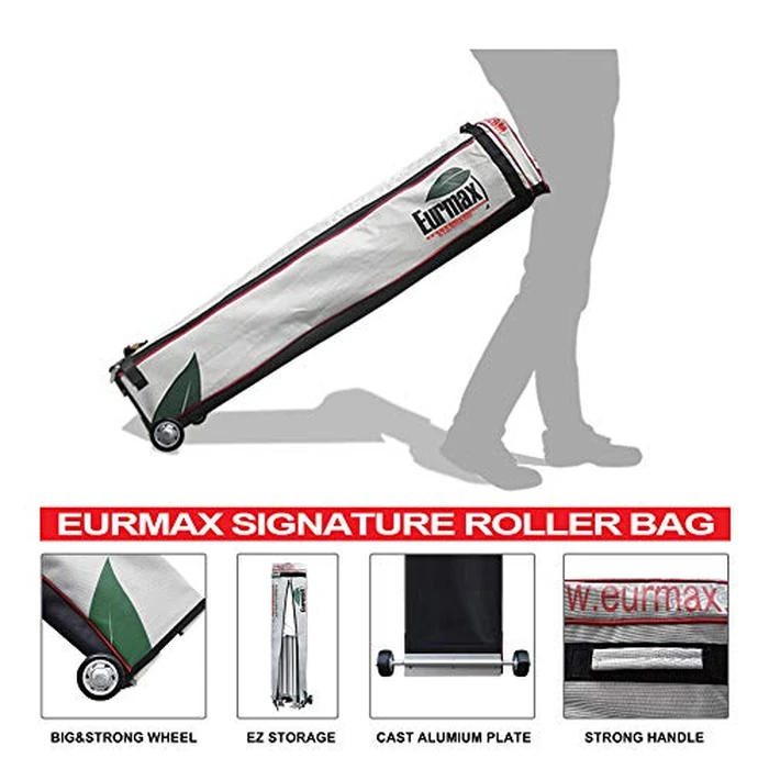 Eurmax USA 10x15 Pop Up Canopy Tent,Commercial Tent with Patented No-Tip Rolling Bag,4 Zippered Removable Walls,UV & Water Resistant Canopy Top,Heavy Duty Outdoor Gazebo,Instant Shelter(White) by Eurmax - Image 4