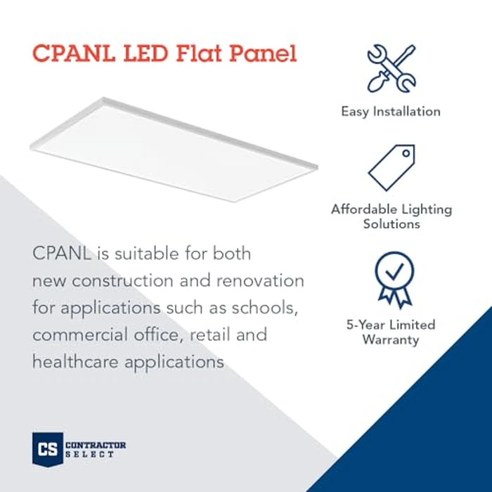 Lithonia Lighting CPANL 2x4 LED Flat Panel Light, 2 ft. by 4 ft. LED Light Panel, Ceiling Lighting Fixture, 4000 Lumens, 3500K/4000K/5000K Switchable CCT, Includes Direct Ceiling Mount Bracket, White by Lithonia Lighting - Image 2