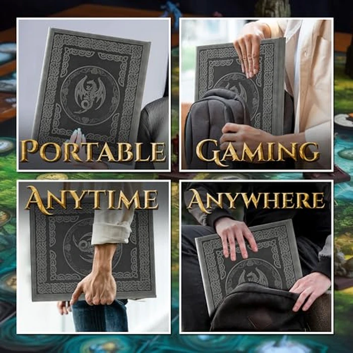 Soar Forge DM Screen for DND with 4 Wider Panels - Crystal Clear GM Pockets - Embossed Faux Leather Dungeon Master Screen with Celtic Knot & Dragon Design for D&D 5e & More by Soar Forge - Image 5