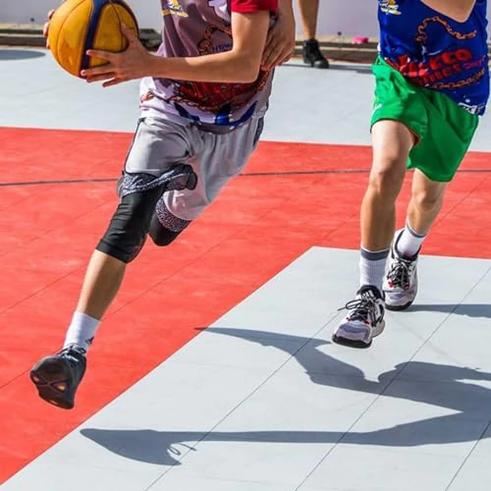 InOut Flooring 8 Blue Tiles - High Durability Colored Flooring Tiles - Interlocking training surface roller skate Indoor Outdoor dance floor tiles, basketball tiles multi sports floor hockey tiles by InOut Flooring - Image 7