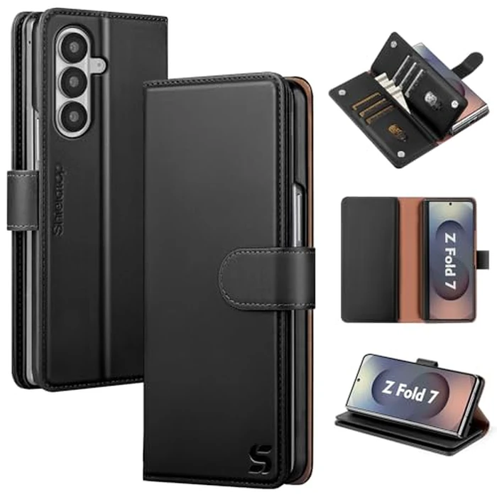 Shieldtop Compatible with Samsung Galaxy Z Fold7 Wallet Case with Card Holder,Fold 7 5G Phone Case Women Man RFID Blocking PU Leather Flip Protective Cover Credit Card Holder Slots,Dark Blue by Shieldtop - Used - Like New condition