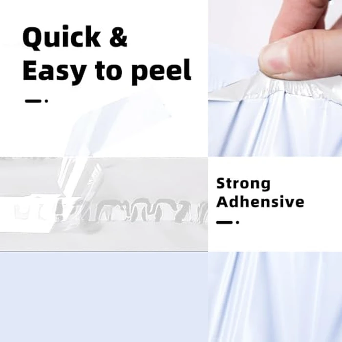 POLYSELLS 500 pcs 12x15.5 Inches White x Silver Poly Mailers Shipping Envelopes, Strong Adhesive Sealing, Waterproof, and Tear-resistant Postal Mailing Bags for Clothing, Books, and Accessories by POLYSELLS - Image 4