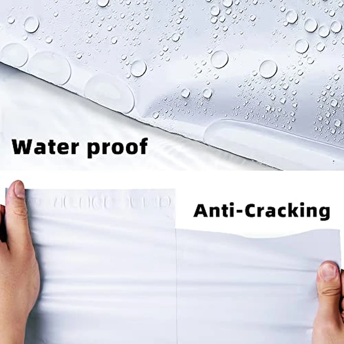 POLYSELLS 500 pcs 12x15.5 Inches White x Silver Poly Mailers Shipping Envelopes, Strong Adhesive Sealing, Waterproof, and Tear-resistant Postal Mailing Bags for Clothing, Books, and Accessories by POLYSELLS - Image 6