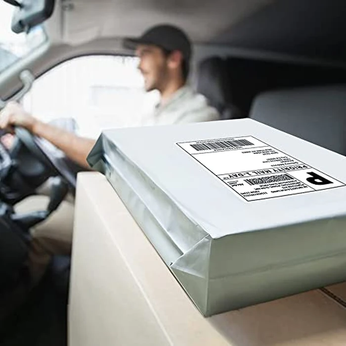 POLYSELLS 500 pcs 12x15.5 Inches White x Silver Poly Mailers Shipping Envelopes, Strong Adhesive Sealing, Waterproof, and Tear-resistant Postal Mailing Bags for Clothing, Books, and Accessories by POLYSELLS - Image 8