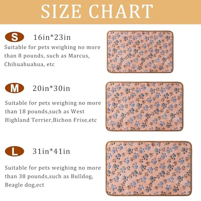 1 Pack 3 Blankets Super Soft Fluffy Premium Fleece Pet Blanket Flannel Paw Printed Throw for Dog Puppy Cat (Medium 30x20'', Beige, Grey, Navy) by CADONO - Image 3