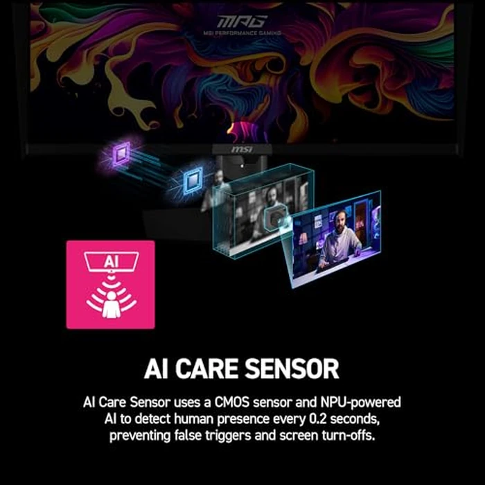 msi MPG 271QR QD-OLED X50 27-Inch WQHD QD-OLED Monitor, 2560 x 1440, 500Hz, 0.03ms, DisplayHDR True Black 500, AMD FreeSync Premium Pro, G-SYNC Compatible, AI Care Sensor, HDMI2.1, DP 2.1, 98W USB-C by msi - Image 3