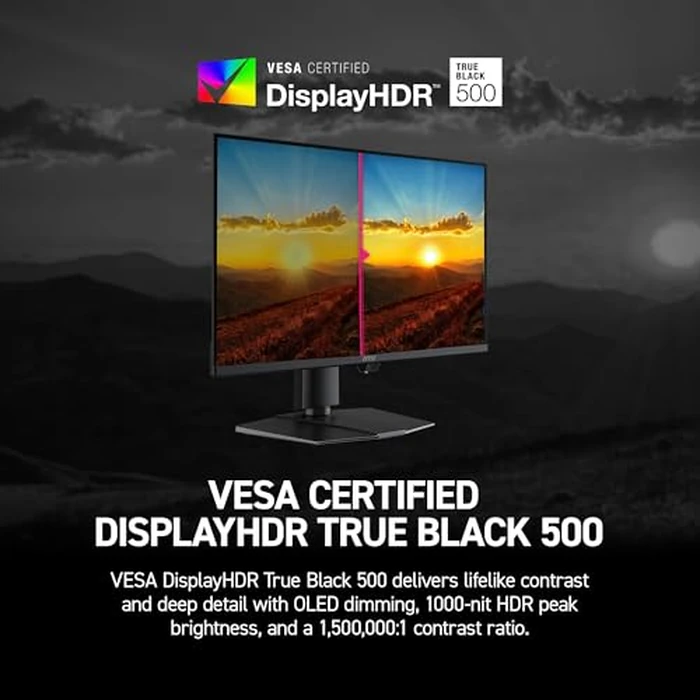msi MPG 271QR QD-OLED X50 27-Inch WQHD QD-OLED Monitor, 2560 x 1440, 500Hz, 0.03ms, DisplayHDR True Black 500, AMD FreeSync Premium Pro, G-SYNC Compatible, AI Care Sensor, HDMI2.1, DP 2.1, 98W USB-C by msi - Image 4