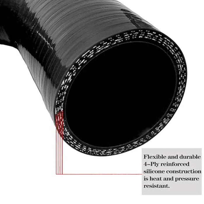 Haturmyko ID 4" (102mm) 180 Degree U Bend Shape Silicone Coupler Hose, 4-Ply Reinforced Universal Silicone Elbow Pipe for Intake Hose Radiator Turbo Coupling Black by Haturmyko - Image 2