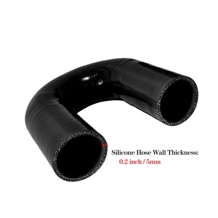 Haturmyko ID 4" (102mm) 180 Degree U Bend Shape Silicone Coupler Hose, 4-Ply Reinforced Universal Silicone Elbow Pipe for Intake Hose Radiator Turbo Coupling Black by Haturmyko - Image 4