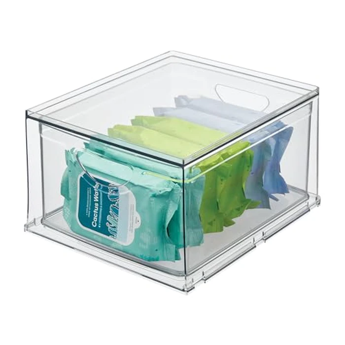 iDesign Stackable Storage Drawer for Fridge, Pantry, or Under Sinks, Clear, Made in USA by InterDesign - Used - Acceptable condition