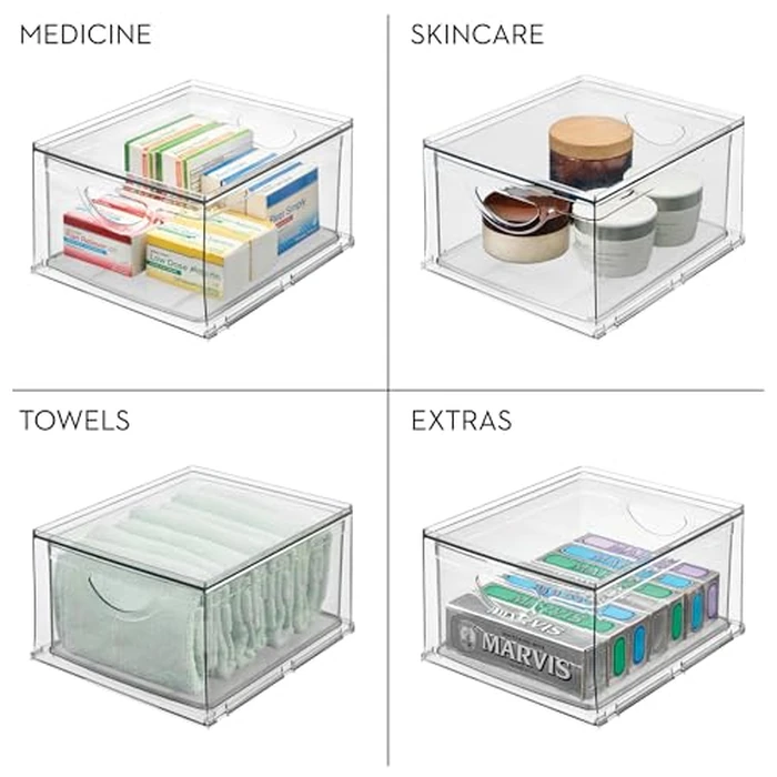 iDesign Stackable Storage Drawer for Fridge, Pantry, or Under Sinks, Clear, Made in USA by InterDesign - Image 7