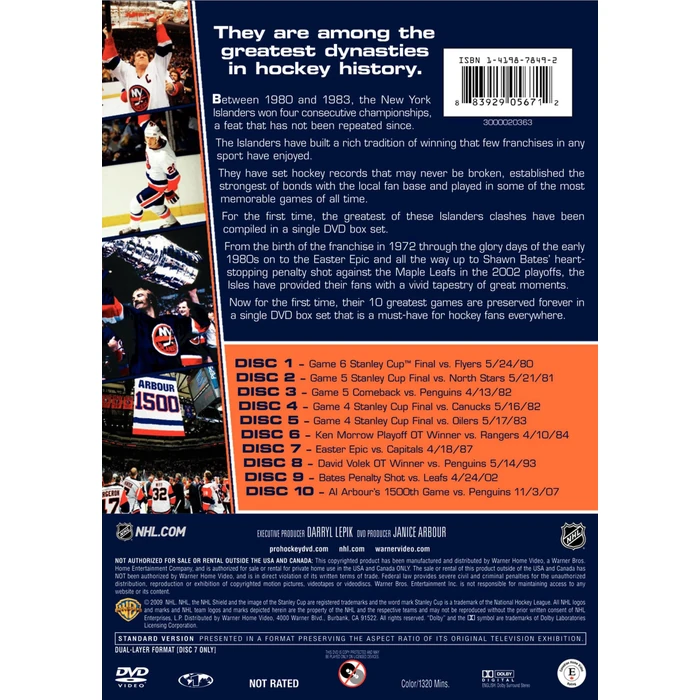 NHL: New York Islanders 10 Greatest Games by Warner Home Video - Image 2