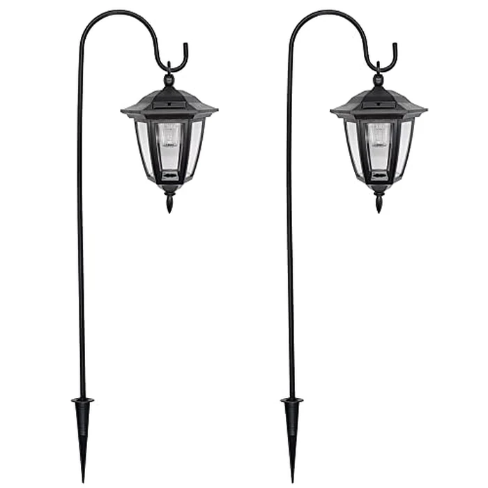 MAGGIFT 34 Inch Hanging Solar Lights Outdoor Waterproof Solar Garden Lights with 2 Shepherd Hooks Landscape Lighting for Lawn Patio Yard Pathway Driveway,2 Pack by MAGGIFT - Used - Like New condition - US$23.58