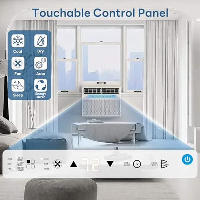 ZAFRO 12,000 BTU U Shaped Window Air Conditioner Cools up to 450 Sq Ft, 6-in-1 Window AC Units with Cool, Fan and Dry Modes, Saddle Air Conditioner with Energy Efficient, Low Noise, White[2026 New] by ZAFRO - Image 3