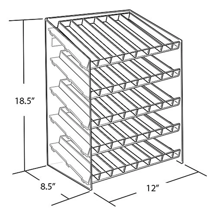 Azar Displays 222685 12" W x 8.5" D x 18.5" H 5-Tier Cosmetic Display for Counter, Pegboard and Slatwall by Azar Displays - Image 2