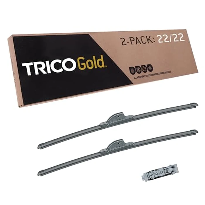 TRICO Gold 22" + 22" Premium Automotive Replacement Windshield Wiper Blades (Set of 2), Passenger and Driver Side All-Weather Beam Wiper Blades for Select Vehicle Models by Trico - Image 1