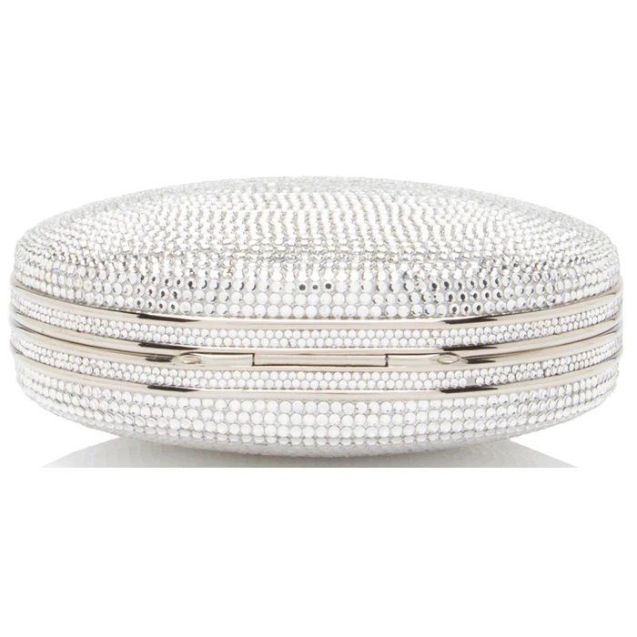 Judith Leiber Crystal Round Minaudiere - Crystal - Silver by Judith Leiber - Image 4